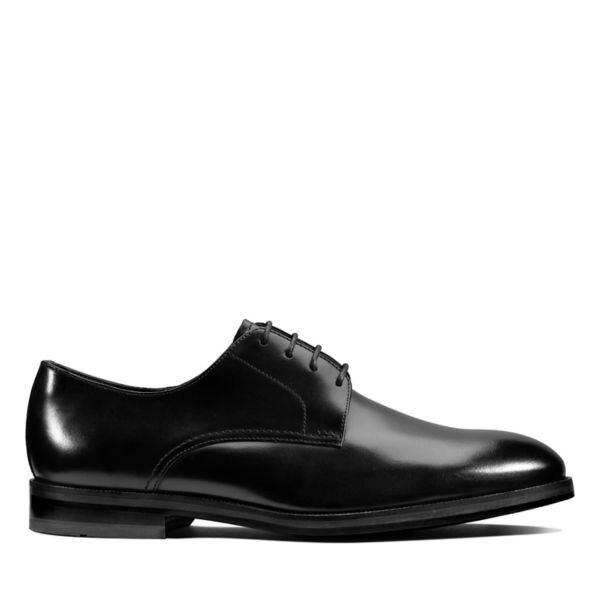Clarks Mens Oliver Lace Wide Fit Shoes Black | USA-5017824